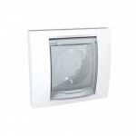 Розетка с/у Unica 1м с/з с з/ш белый IP44 в сборе 16А 250В с защ.крыш. SchE          