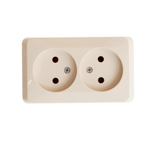 Розетка о/у Этюд 2м б/з кремовый IP20 16А (упак-16шт) SchE                                         фото 3                    