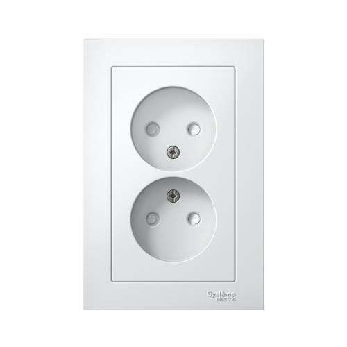 Розетка с/у AtlasDesign 2м б/з с з/ш белый IP20 в сборе 16А (упак-15шт) SchE                                         фото 2                    