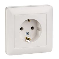 Розетка ХИТ С/У с/з б/ш 16А,белая 250В, SchE          
