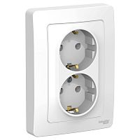 Розетка с/у Бланка 2м с/з белый IP20 16А (упак-6 шт) SchE          