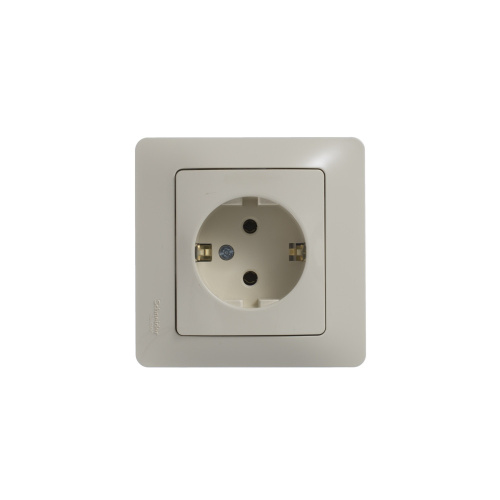 Розетка с/у GLOSSA 1м с/з бежевый IP20 в сборе 16А (упак-15шт) SchE                                         фото 3                    