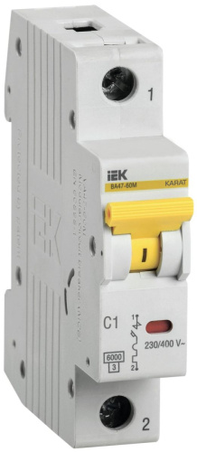 Автоматический выключатель ВА47-60M 1P C 2А 6кА IEK KARAT                                        