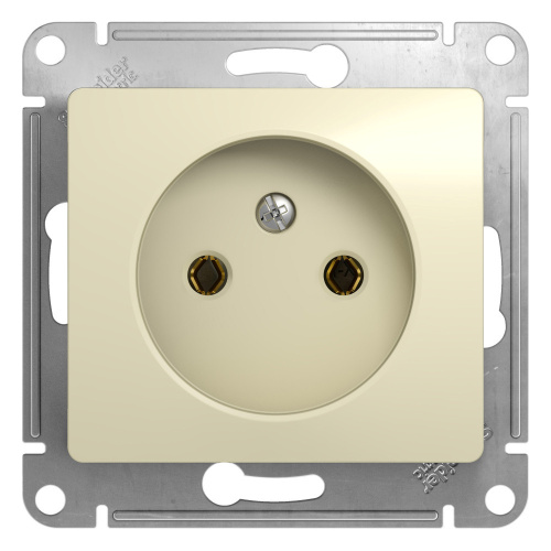 Розетка с/у GLOSSA 1м б/з бежевый IP20 механизм 16А (упак-20шт) SchE                                        