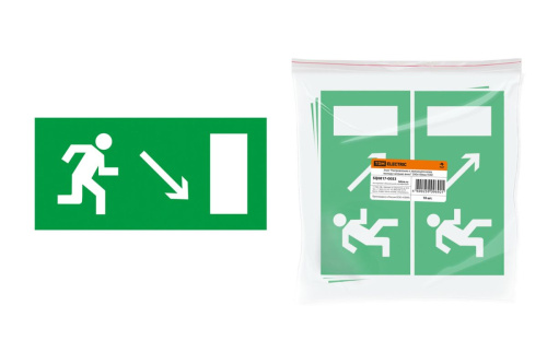 Знак "Направление к эвакуационному выходу направо вниз" 200х100мм ТДМ                                        