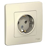 Розетка с/у Бланка 1м с/з молочный IP20 16А (упак-10 шт) SchE          