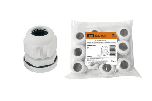 Сальник PG36 диаметр проводника 22-32мм IP54 ТДМ                                        