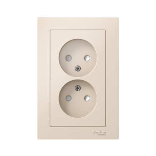 Розетка с/у AtlasDesign 2м б/з с з/ш бежевый IP20 в сборе 16А (упак-15шт) SchE                                         фото 2                    