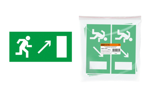 Знак "Направление к эвакуационному выходу направо вверх" 200х100мм ТДМ                                        