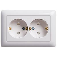 Розетка с/у Хит 2м с/з с/шт белый IP20 16А 250В SchE          