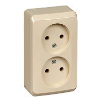 Розетка о/у Этюд 2м б/з кремовый IP20 16А (упак-16шт) SchE          