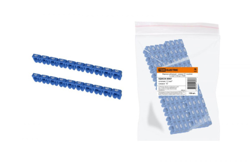 Маркер МК0 - 1,5мм символ "6" 150шт/ролл голубой наборный ТДМ                                        