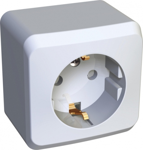 Розетка о/у Этюд 1м с/з с з/ш белый IP20 16А (упак-17шт) SchE                                         фото 3                    