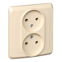 Розетка с/у Этюд 2м б/з кремовый IP20 16А (упак-20шт) SchE          
