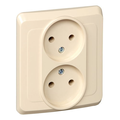Розетка с/у Этюд 2м б/з кремовый IP20 16А (упак-20шт) SchE                                        