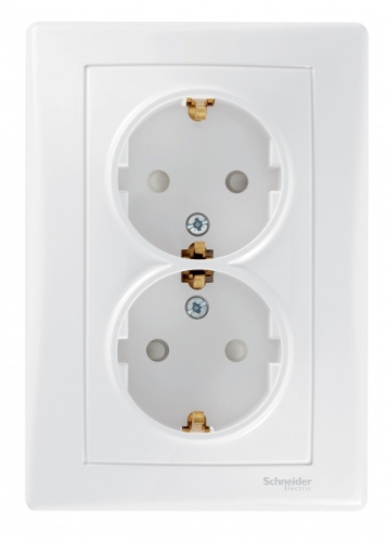 Розетка с/у Sedna 2м с/з с з/ш белый IP20 в сборе 16А (упак-12шт) SchE                                         фото 2                    