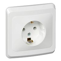 Розетка с/у Этюд 1м с/з белый IP20 16А (упак-20шт) SchE           