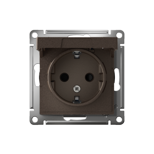 Розетка с/у AtlasDesign 1м с/з с з/ш мокко IP20 механизм 16А с защ.крыш. (упак-10шт) SchE                                         фото 2                    