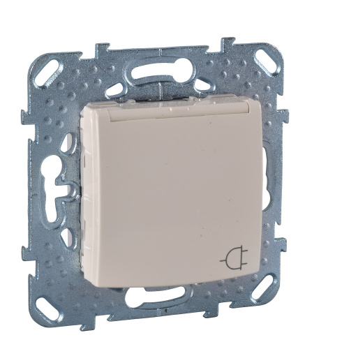 Розетка с/у Unica 1м с/з с з/ш бежевый IP20 механизм 16А 250В с защ.крыш.(винт.заж)(упак-10шт)SchE                                         фото 2                    