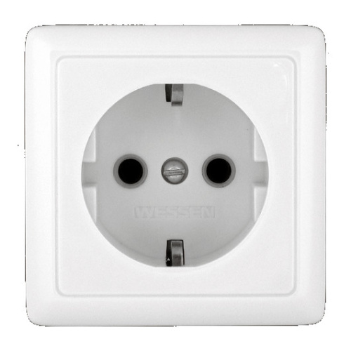 Розетка ХИТ О/У с/з б/ш 16А, белый 250В, SchE                                         фото 2                    