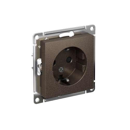 Розетка с/у AtlasDesign 1м с/з с з/ш мокко IP20 механизм 16А (упак-10шт) SchE                                        