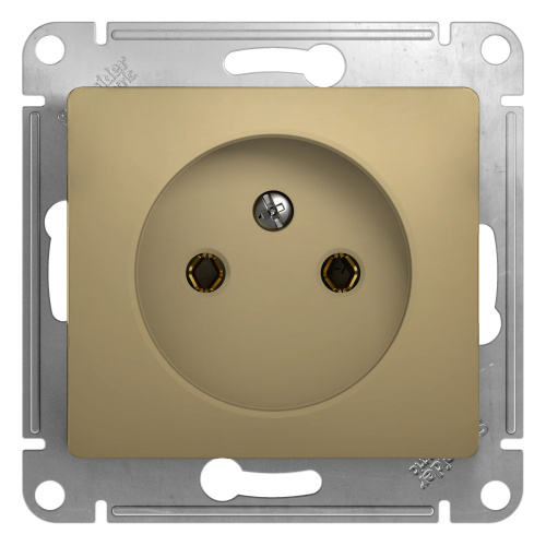 Розетка с/у GLOSSA 1м б/з титан IP20 механизм 16А (упак-20шт) SchE                                        
