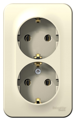 Розетка о/у Бланка 2м с/з молочный IP20 16А изол.пл. (упак-8 шт) SchE                                         фото 2                    