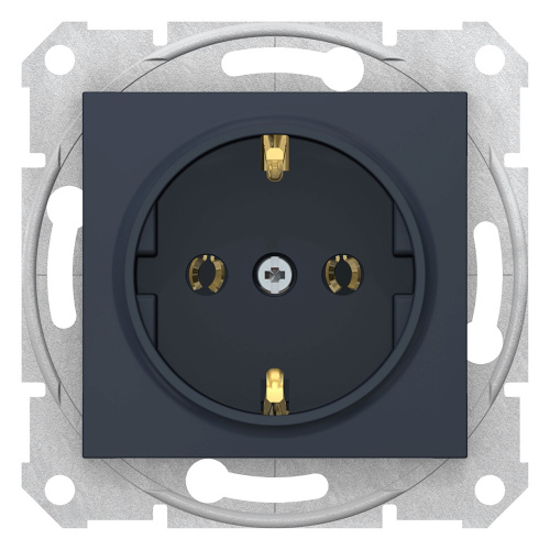 Розетка с/у Sedna 1м с/з графит IP20 механизм 16А (упак-10шт) SchE                                        