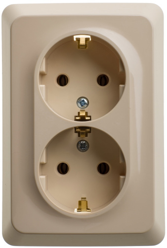 Розетка с/у Этюд 2м с/з кремовый IP20 16А (упак-10шт) SchE                                         фото 2                    