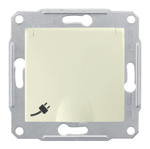 Розетка с/у Sedna 1м c/з с з/ш бежевый IP20 механизм 16А с защ.крыш. (упак-10шт) SchE                                         фото 4                    