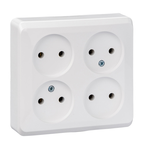 Розетка о/у Этюд 4м б/з белый IP20 16А (упак-7шт) SchE                                        