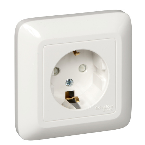 Розетка с/у Прима 1м с/з с з/ш белый IP20 16А розн.упак. (упак-81шт) SchE                                         фото 2                    