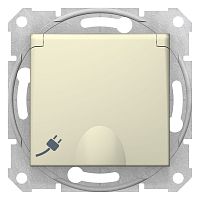 Розетка с/у Sedna 1м c/з с з/ш бежевый IP20 механизм 16А с защ.крыш. (упак-10шт) SchE          