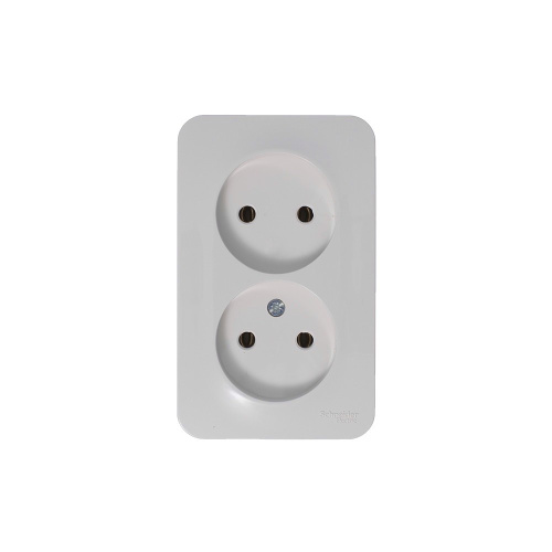 Розетка о/у Бланка 2м б/з белый IP20 16А изол.пл. (упак-10 шт) SchE                                         фото 5                    