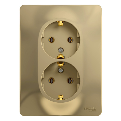 Розетка с/у GLOSSA 2м с/з титан IP20 в сборе 16А (упак-10шт) SchE                                        