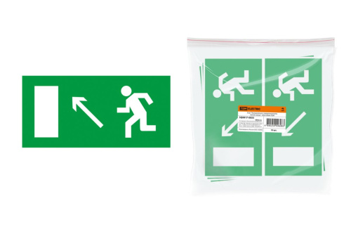 Знак "Направление к эвакуационному выходу налево вверх" 200х100мм ТДМ                                        
