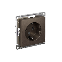 Розетка с/у AtlasDesign 1м с/з мокко IP20 механизм 16А (упак-10шт) SchE          