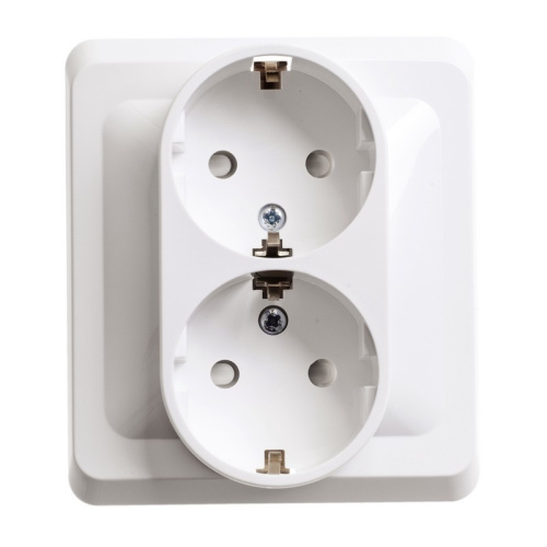 Розетка с/у Этюд 2м с/з белый IP20 16А (упак-15шт) SchE                                         фото 3                    