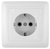 Розетка с/у Прима 1м с/з с з/ш белый IP20 16А розн.упак. (упак-81шт) SchE          