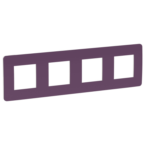 Рамка Unica Studio  4-постовая, лиловый/белый SchE                                         фото 2                    