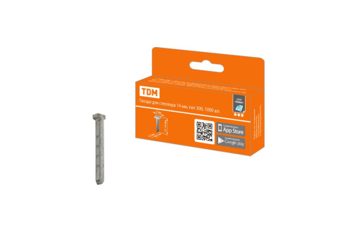 Гвозди для степлера 14 мм, тип 300, 1000 шт, "Алмаз" ТДМ                                        