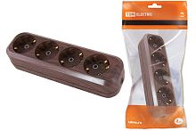 Колодка розеточная 4 гнезда 2П+3 16А 250В "Эко" (бук) ТДМ          