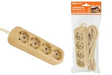 Удлинитель бытовой У04 4 гнезда, 5метров,2П+3, ПВС 3х1мм2 "Эко" (сосна) 16А/250В ТДМ          