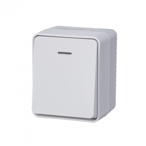 Выключатель о/у AtlasDesign Profi54 1кл белый IP54 10А с инд. SchE                                        