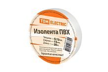 Изолента ПВХ 0,13х15мм Белая 20м ТДМ          
