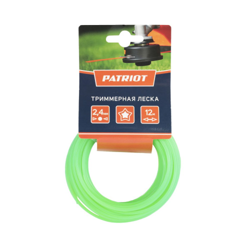 Леска PATRIOT D 2,4 мм L 12 м (звезда, зеленая)                                        