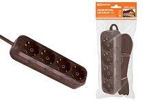 Удлинитель бытовой У04 4 гнезда, 3метра,2П+3, ПВС 3х1мм2 "Эко" (бук) 16А/250В ТДМ          