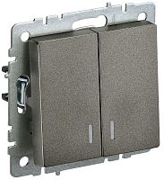 Выключатель с/у BRITE 2кл бронза, механизм IP20 10А с инд. ИЭК          