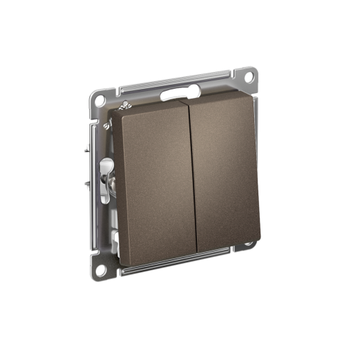 Выключатель с/у AtlasDesign 2кл мокко, механизм IP20 10А (упак-10шт) SchE                                        