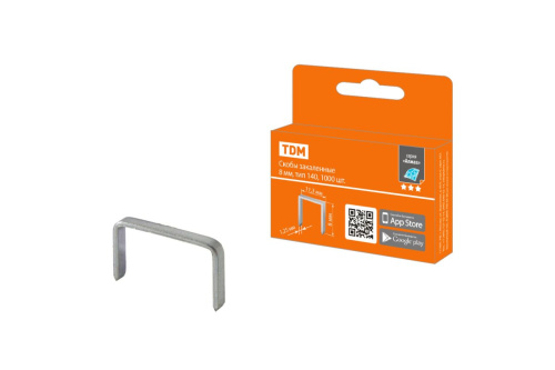 Скобы закаленные 8 мм, тип 140, 1000 шт, "Алмаз" ТДМ                                        